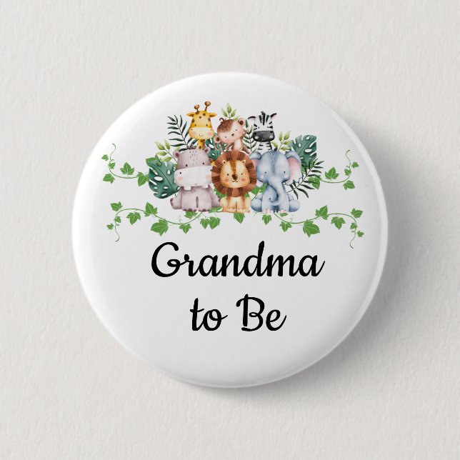 Badge Rond 5 Cm Bouton Baby shower Safari (Devant)