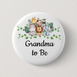Badge Rond 5 Cm Bouton Baby shower Safari