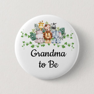 Badge Rond 5 Cm Bouton Baby shower Safari
