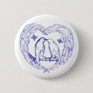 Badge Rond 5 Cm Bouton Baiser d'oiseaux