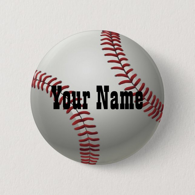 Badge Rond 5 Cm Bouton Balise de nom Baseball (Devant)