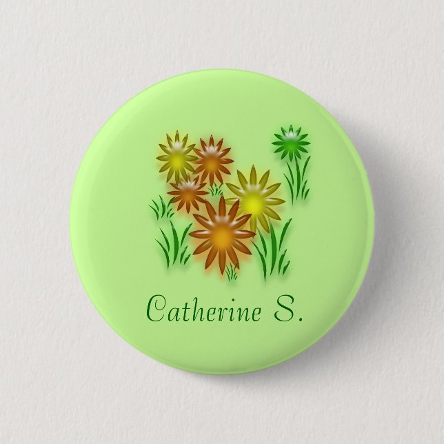 Badge Rond 5 Cm Bouton - Balise Nom de la fleur (Devant)
