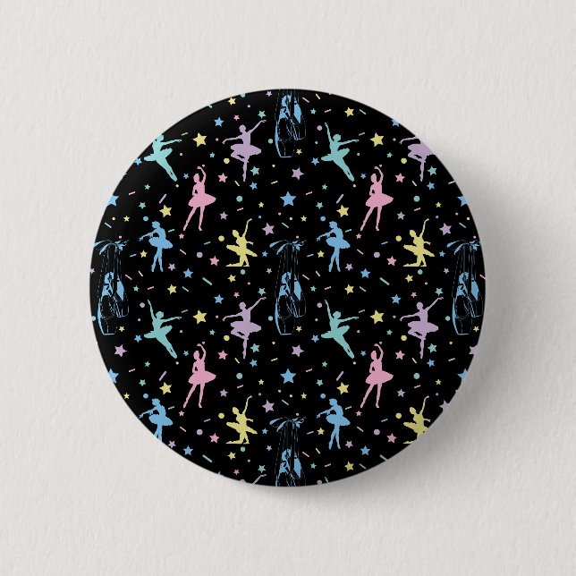 Badge Rond 5 Cm Bouton Ballet - Chaussures Ballerina Dancer (Devant)
