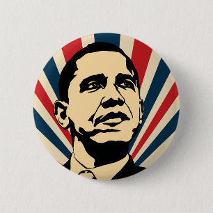 Badge Rond 5 Cm Bouton Barack Obama