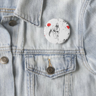 Badge Rond 5 Cm Bouton Baroque Horse