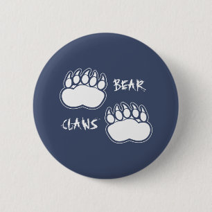 Badge Rond 5 Cm Bouton Barres d'ours gris foncé