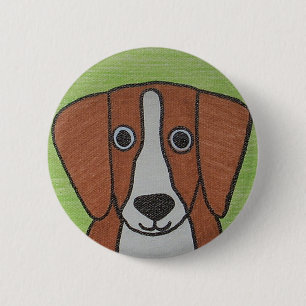 Badge Rond 5 Cm Bouton Beagle mignon