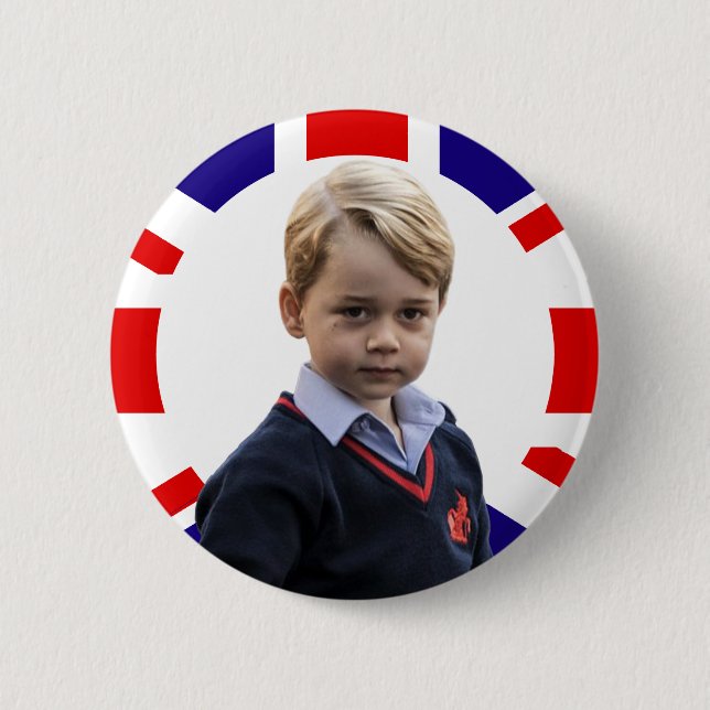 Badge Rond 5 Cm Bouton bébé Prince George Royal (Devant)