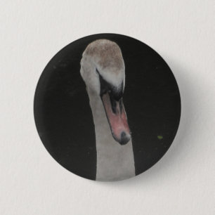 Badge Rond 5 Cm Bouton Bébé Visage de Cygne