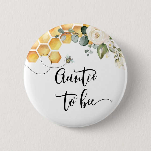Badge Rond 5 Cm Bouton Bee Tante to bee (Devant)