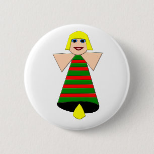 Badge Rond 5 Cm Bouton Bell Angel de Noël