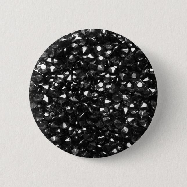 Badge Rond 5 Cm Bouton Belle Cristal Noir rond (Devant)