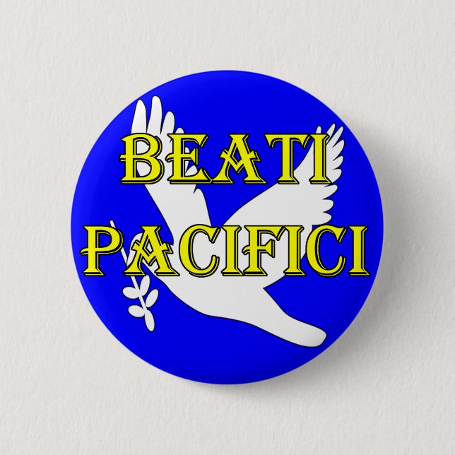 Badge Rond 5 Cm bouton béni de colombe de blanc de conciliateurs (Devant)