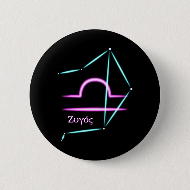Badge Rond 5 Cm Bouton Bibliothèque de constellation Zodiac (Devant)