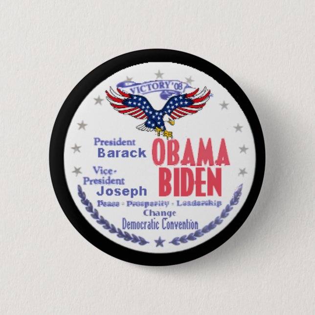 Badge Rond 5 Cm Bouton Bicket Obama Biden (Devant)