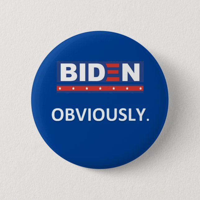 Badge Rond 5 Cm Bouton Biden Évidemment (Devant)