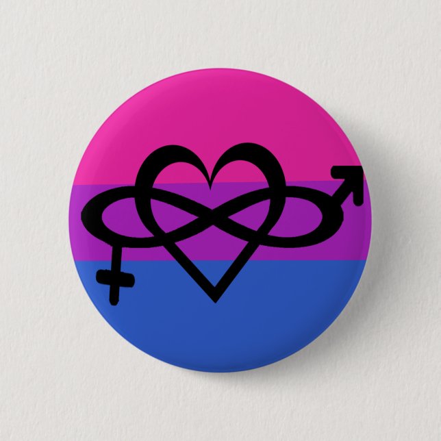 Badge Rond 5 Cm Bouton bisexuel de fierté de conscience de symbole (Devant)