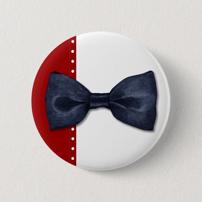 Badge Rond 5 Cm Bouton Black Bowtie (Devant)