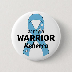 Badge Rond 5 Cm Bouton blanc Apraxia Warrior Ribbon