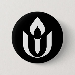 Badge Rond 5 Cm Bouton blanc de calice d'UU