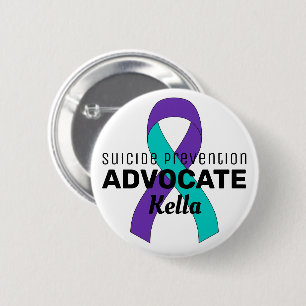 Badge Rond 5 Cm Bouton blanc de l'avocat de la prévention du suici