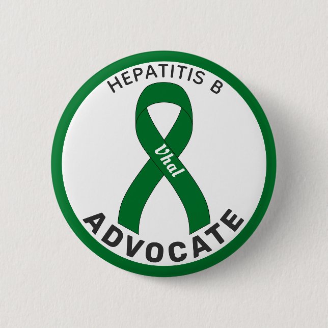 Badge Rond 5 Cm Bouton blanc de l'avocat de l'hépatite B (Devant)