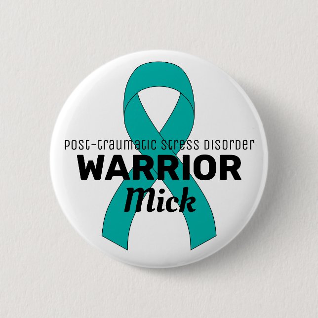 Badge Rond 5 Cm Bouton blanc du guerrier SSPT (Devant)