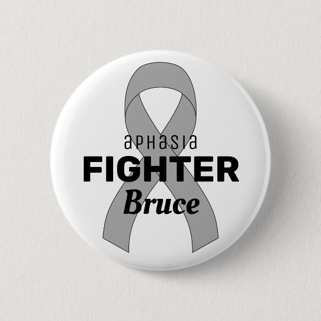 Badge Rond 5 Cm Bouton blanc du ruban Aphasia (Devant)