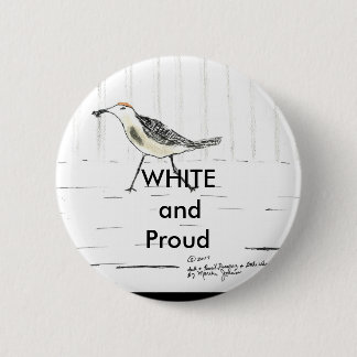 Badge Rond 5 Cm Bouton Blanc et Fier.
