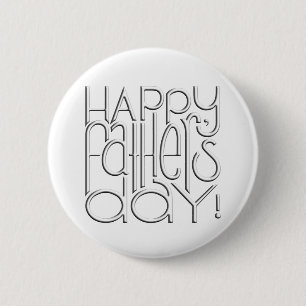 Badge Rond 5 Cm Bouton blanc Fête des pères