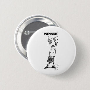 Badge Rond 5 Cm Bouton blanc gagnant
