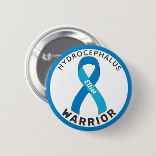 Badge Rond 5 Cm Bouton blanc Hydrocéphalie Warrior