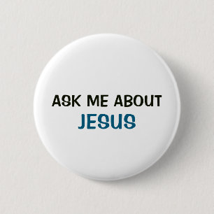 Badge Rond 5 Cm Bouton Blanc - Parlez-Moi de Jésus