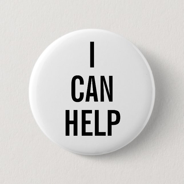 Badge Rond 5 Cm Bouton Blanc Volontaire (Devant)