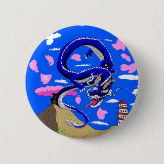 Badge Rond 5 Cm Bouton bleu de dragon de Sakura