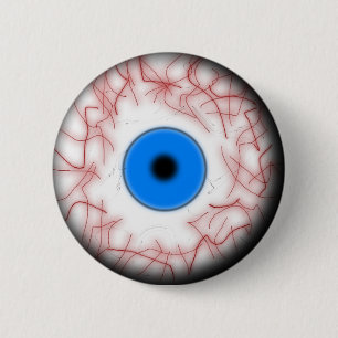 Badge Rond 5 Cm Bouton bleu de globe oculaire