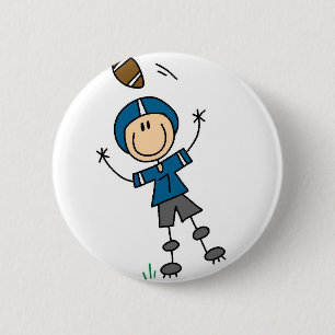 Badge Rond 5 Cm Bouton bleu de joueur de football