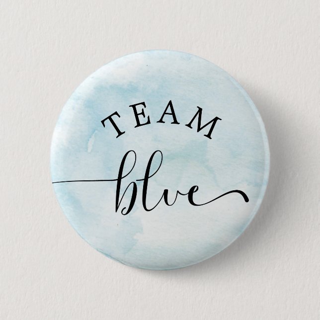 Badge Rond 5 Cm Bouton bleu de l'équipe aquarelle (Devant)