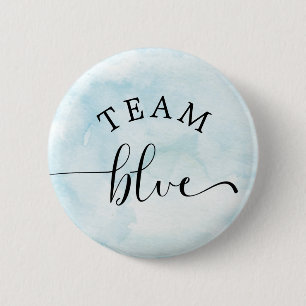 Badge Rond 5 Cm Bouton bleu de l'équipe aquarelle
