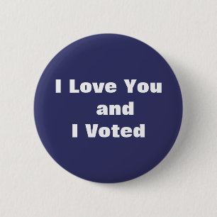 Badge Rond 5 Cm Bouton bleu de vote