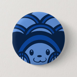 Badge Rond 5 Cm Bouton bleu d'ours