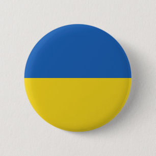 Badge Rond 5 Cm Bouton bleu et jaune simple