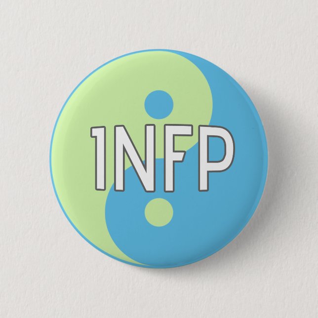 Badge Rond 5 Cm Bouton bleu et vert d'INFP de Yin Yang (Devant)