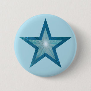 Badge Rond 5 Cm Bouton bleu étoile bleu pâle bleu