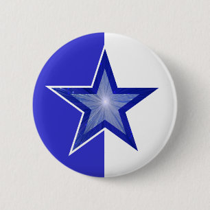 Badge Rond 5 Cm Bouton bleu foncé étoile bleu blanc