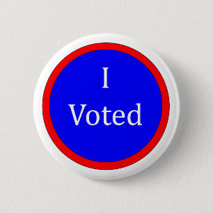 Badge Rond 5 Cm Bouton Bleu J'ai voté