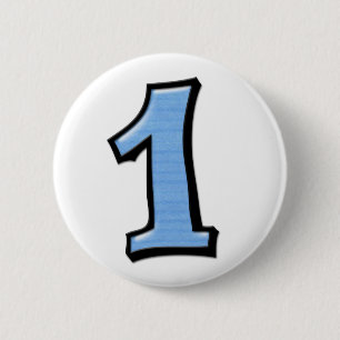 Badge Rond 5 Cm Bouton bleu Numéros stupides 1