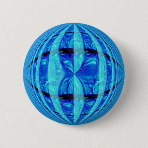 Badge Rond 5 Cm Bouton Bleu Orb rond