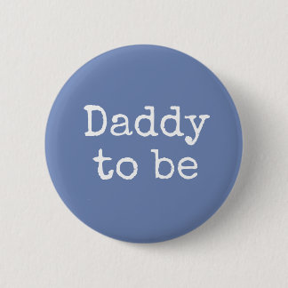 Badge Rond 5 Cm Bouton Bleu papa à Baby shower