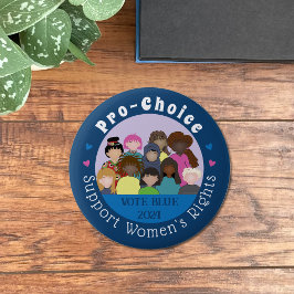 Badge Rond 5 Cm Bouton Bleu rond Droits des Femmes